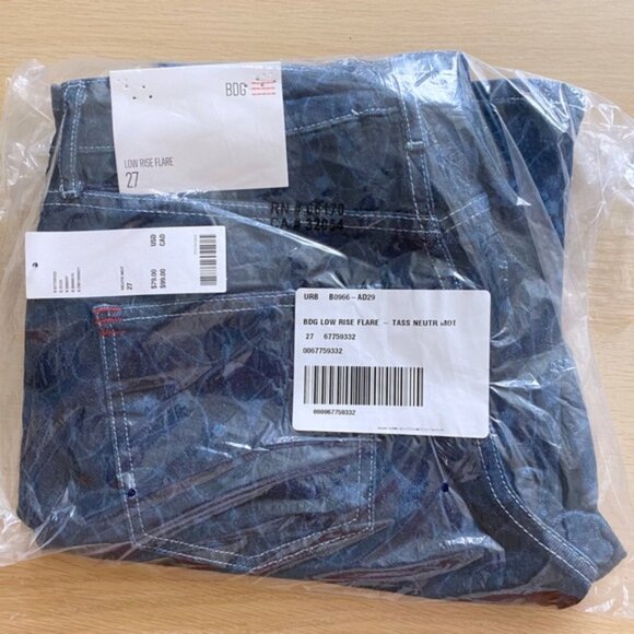 Urban Outfitters | BDG Low Rise Flare Jean New 27 Waist Floral Y2K Skater Beach - Picture 9 of 10